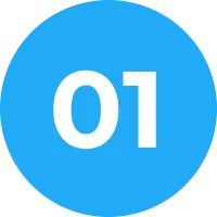 Number 01 in blue circle