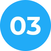 Blue circle with number three